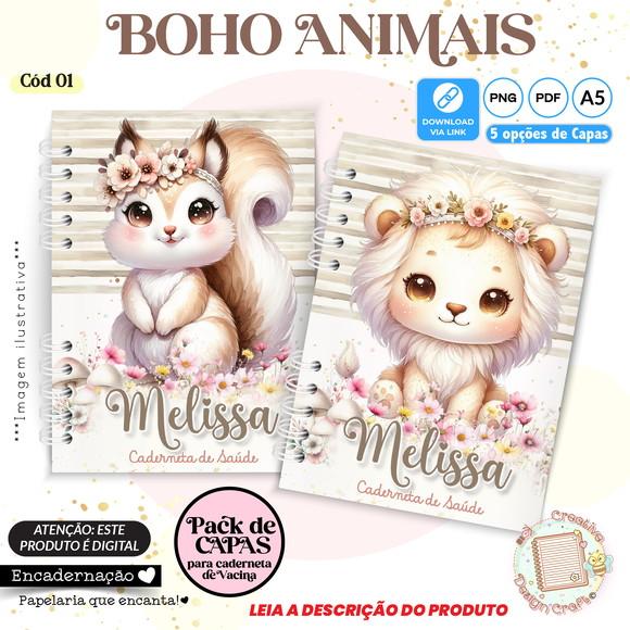 Arquivo Digital Capas Caderneta de Saúde Boho Animais - 1