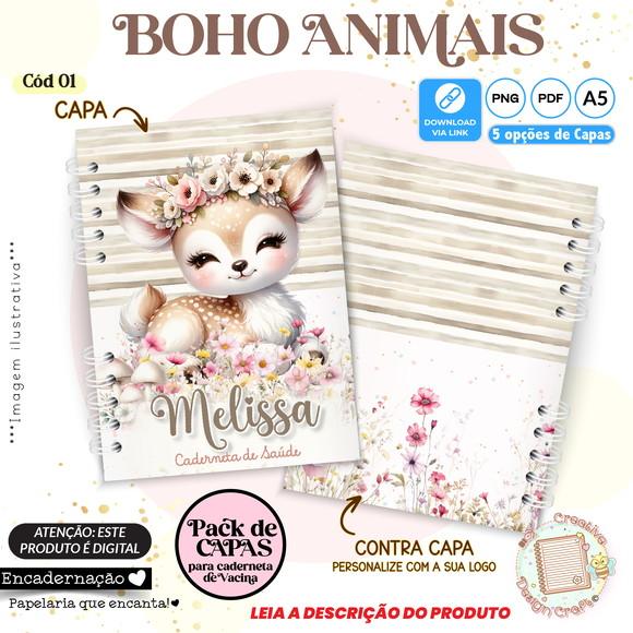 Arquivo Digital Capas Caderneta de Saúde Boho Animais - 1