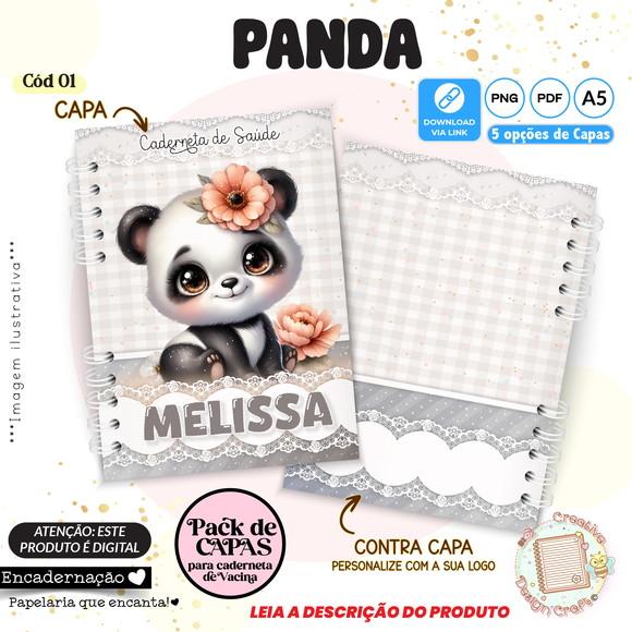 Arquivo Digital Capas Caderneta de Saúde Panda Menina - 1
