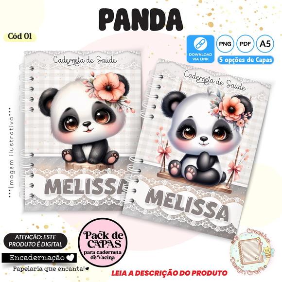 Arquivo Digital Capas Caderneta de Saúde Panda Menina - 1