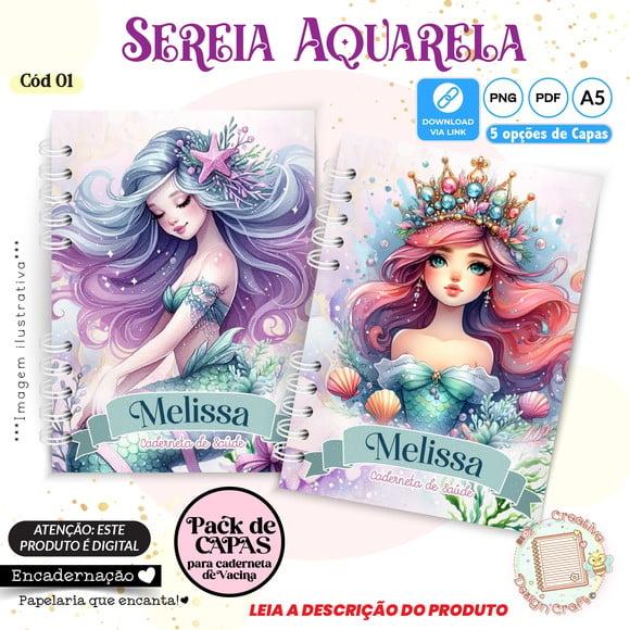Arquivo Digital Capas Caderneta de Saúde Sereia Aquarela - 1