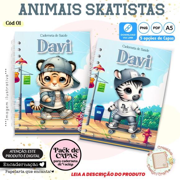 Arquivo Digital Capas Caderneta Saúde Animais Skatistas 01