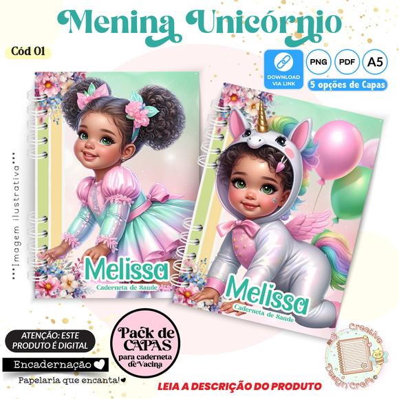 Arquivo Digital Capas Caderneta Saúde Menina Unicórnio - 1