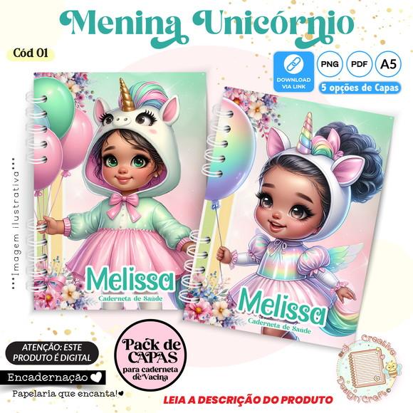 Arquivo Digital Capas Caderneta Saúde Menina Unicórnio - 1