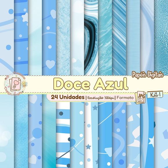 Papéis Digitais Doce Azul Kit 1