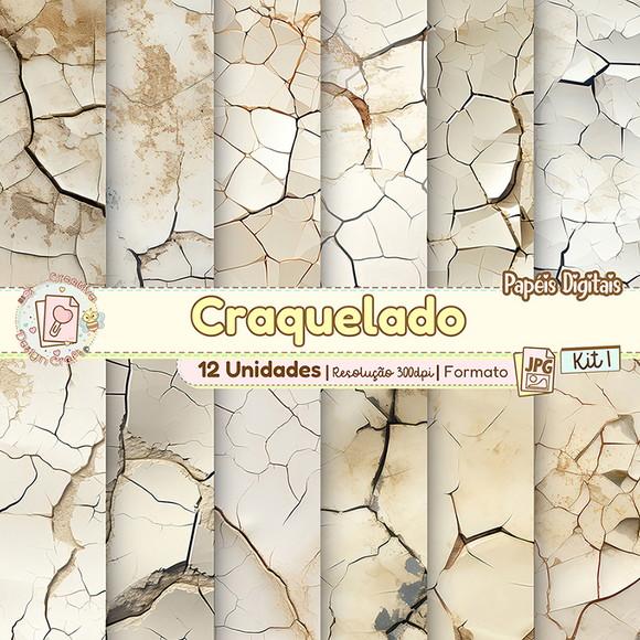 Papéis Digitais Craquelado Kit 1