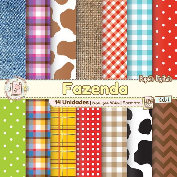Papéis Digitais Fazenda Kit 1