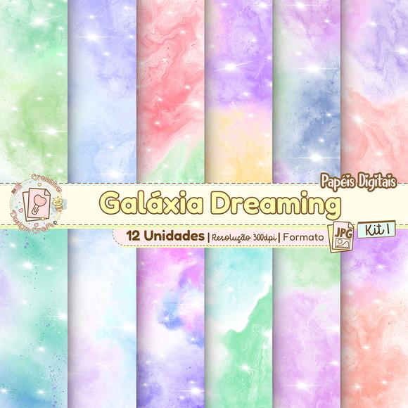 Papéis Digitais Galáxia Dreaming Kit 1