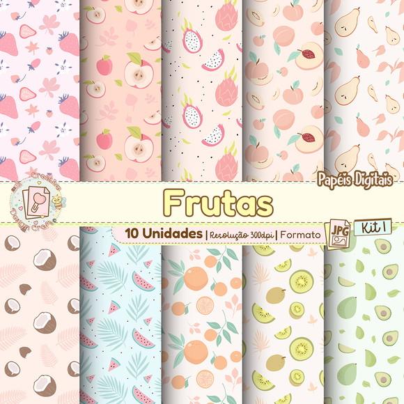 Papéis Digitais Frutas Kit 1