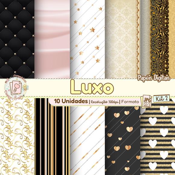 Papéis Digitais Luxo Kit 2