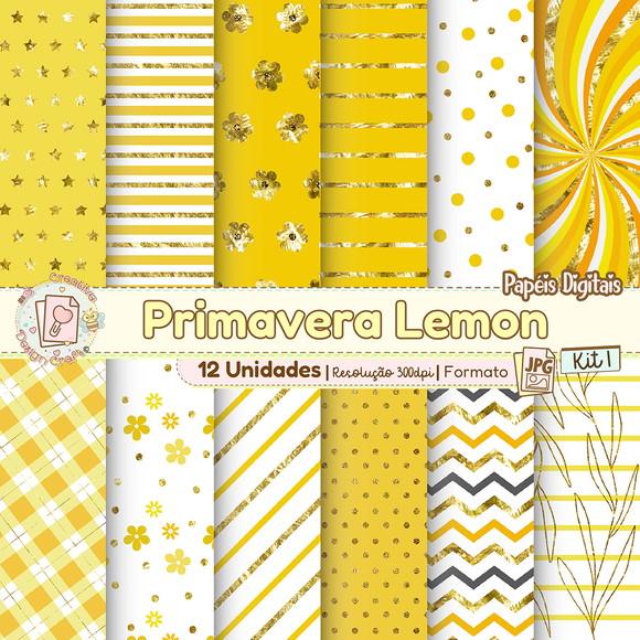 Papéis Digitais Primavera Lemon Kit 1