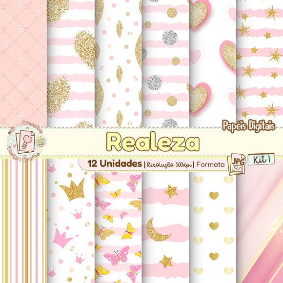 Papéis Digitais Realeza Kit 1