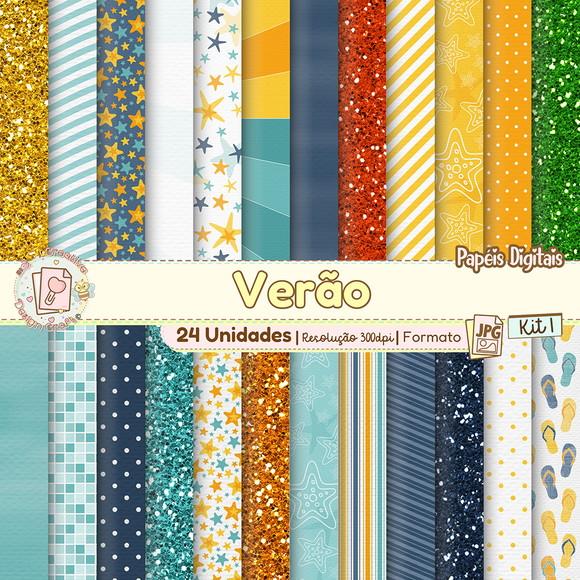 Papéis Digitais Verão Kit 1