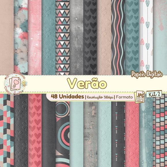 Papéis Digitais Verão Kit 2