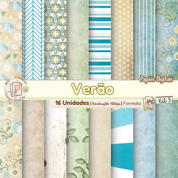 Papéis Digitais Verão Kit 3