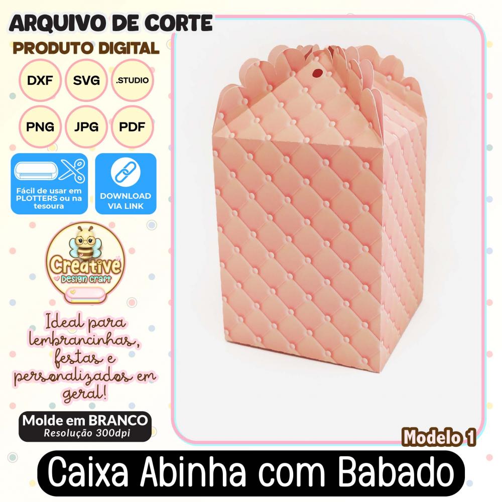 Arquivo de Corte Silhouette CAIXA ABINHA COM BABADO MODELO 1