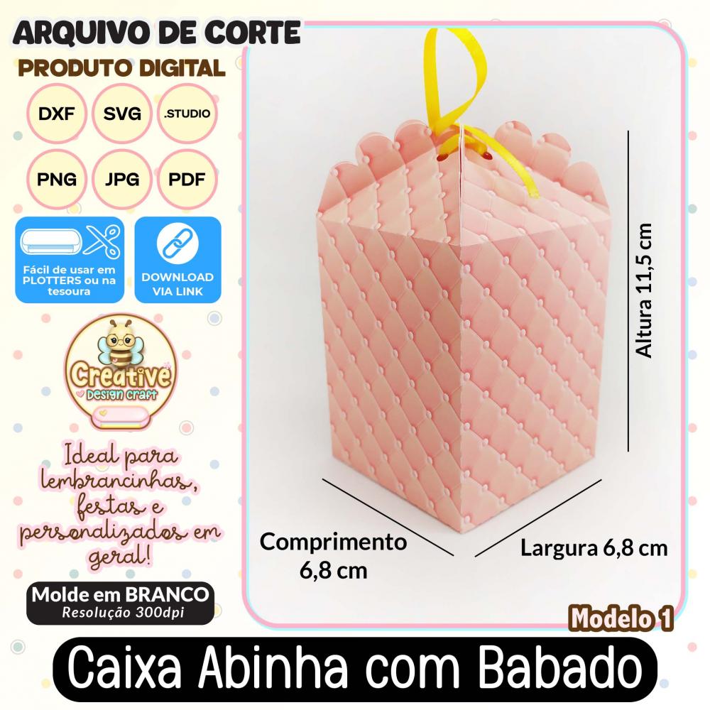Arquivo de Corte Silhouette CAIXA ABINHA COM BABADO MODELO 1