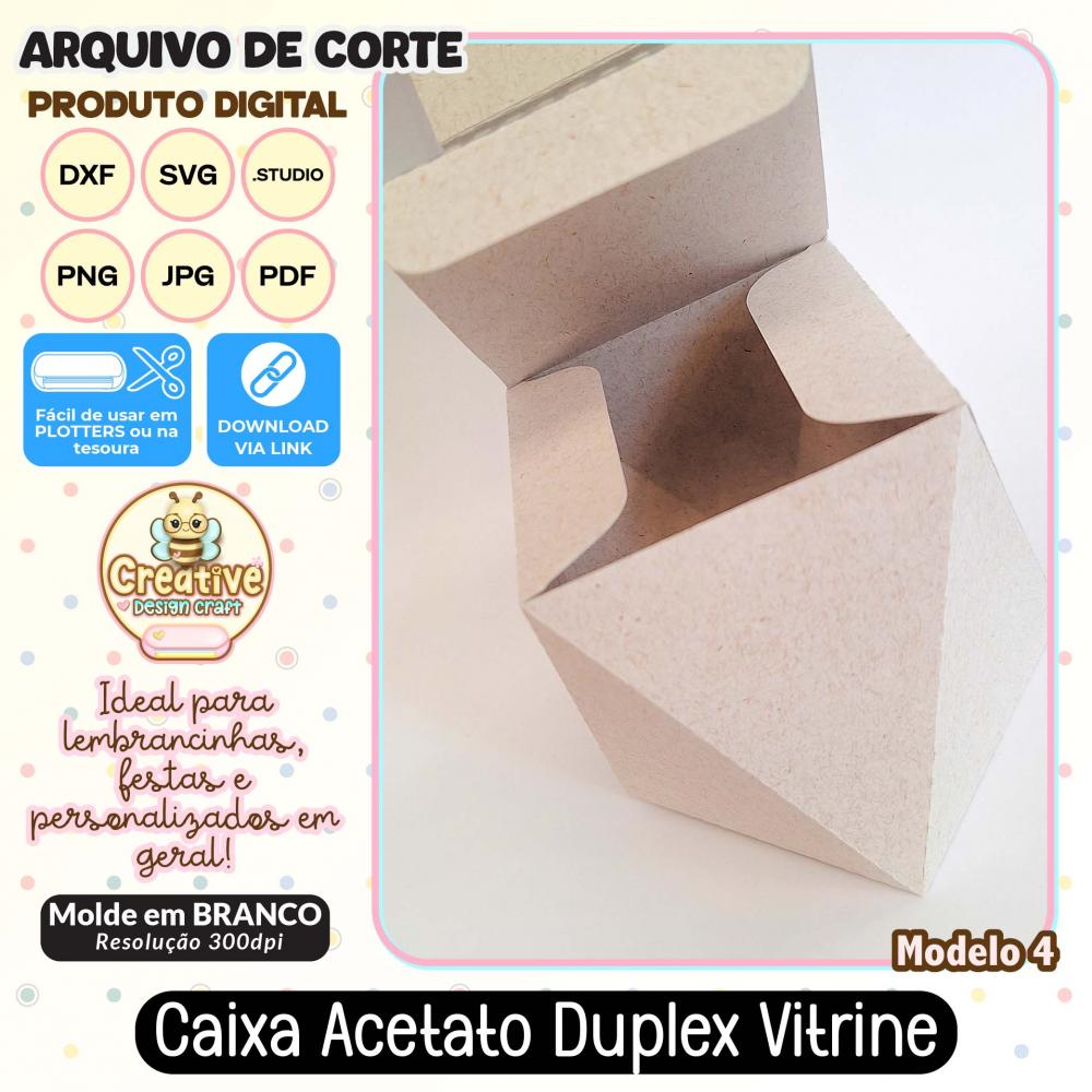 Arquivo de Corte Silhouette CAIXA ACETATO DUPLEX VITRINE MODELO 4