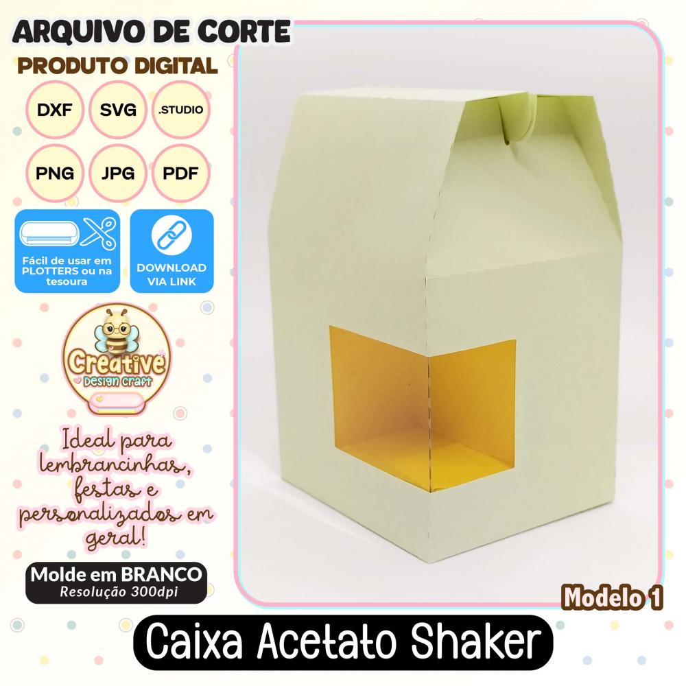 Arquivo de Corte Silhouette CAIXA ACETATO SHAKER MODELO 1