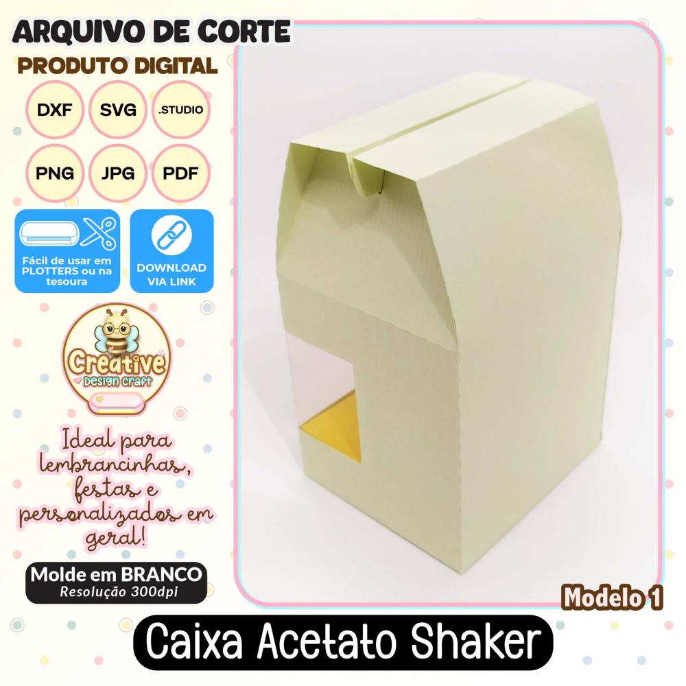 Arquivo de Corte Silhouette CAIXA ACETATO SHAKER MODELO 1