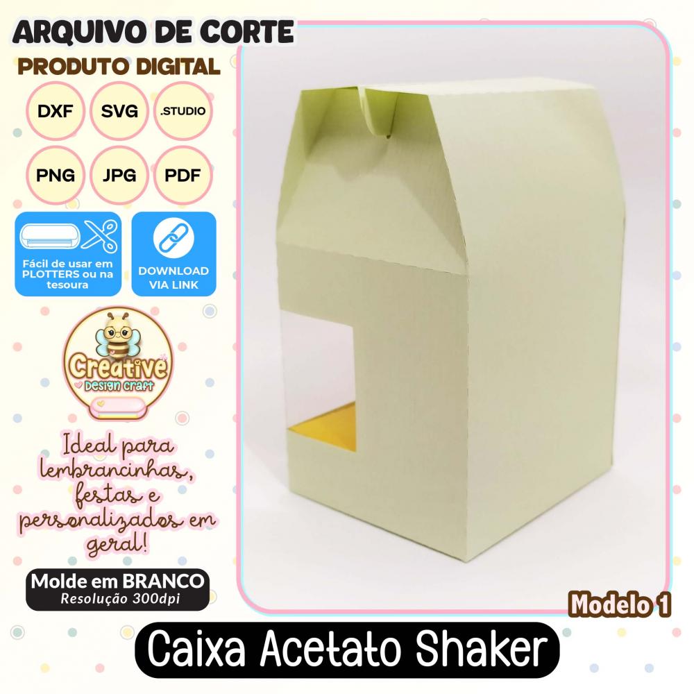 Arquivo de Corte Silhouette CAIXA ACETATO SHAKER MODELO 1