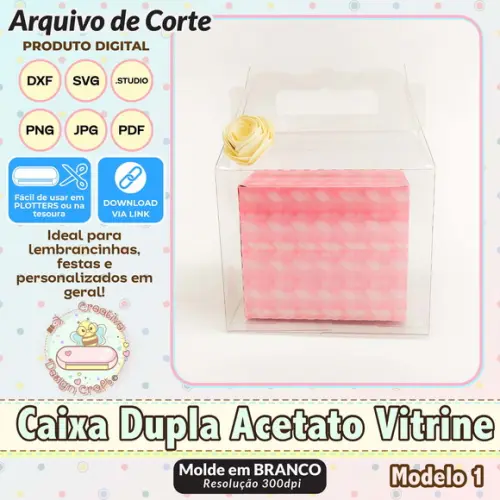 Arquivo Corte Silhouette Caixa Dupla Acetato Vitrine Shaker