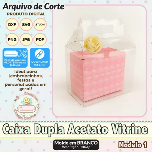 Arquivo Corte Silhouette Caixa Dupla Acetato Vitrine Shaker