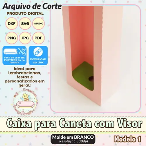 Arquivo Corte Silhouette Caixa para Caneta com Visor 1
