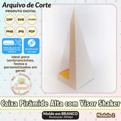 Arquivo Corte Silhouette Caixa Pirâmide Alta Visor Shaker 2