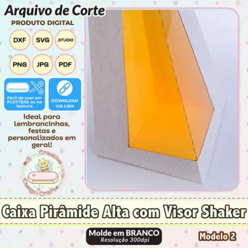 Arquivo Corte Silhouette Caixa Pirâmide Alta Visor Shaker 2