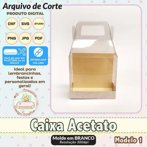 Arquivo de Corte Silhouette Caixa Acetato Modelo 1