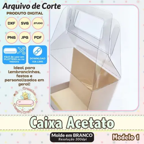 Arquivo de Corte Silhouette Caixa Acetato Modelo 1