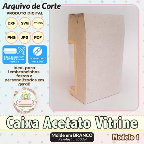 Arquivo de Corte Silhouette Caixa Acetato Vitrine Modelo 1