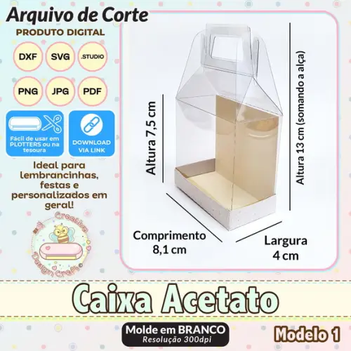 Arquivo de Corte Silhouette Caixa Acetato Modelo 1