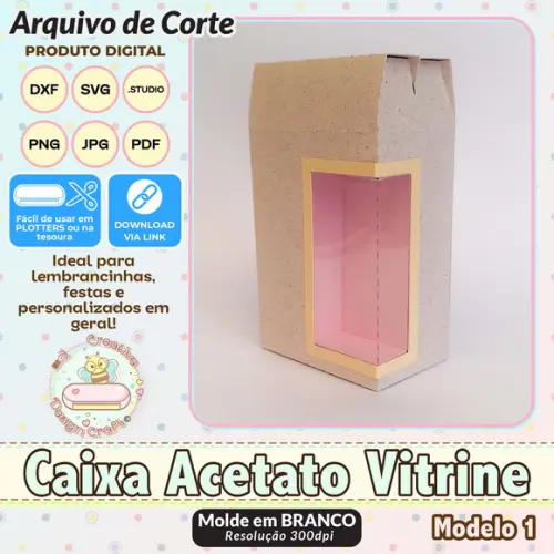 Arquivo de Corte Silhouette Caixa Acetato Vitrine Modelo 1