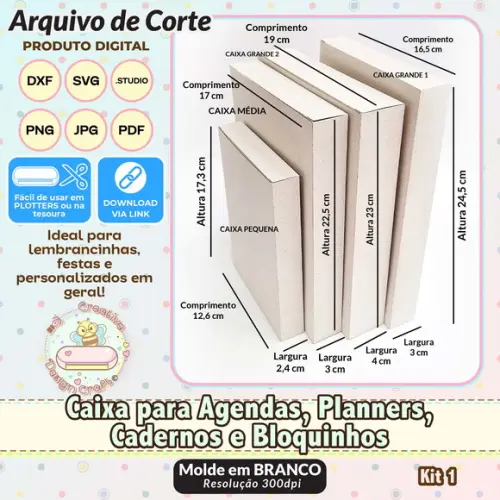 Arquivo de Corte Silhouette Caixa Agenda, Caderno, Planner 1