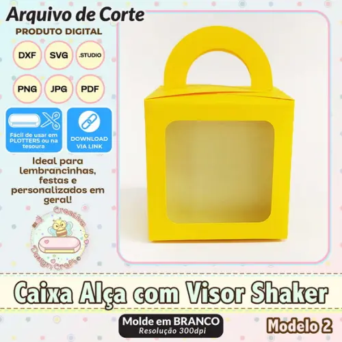 Arquivo de Corte Silhouette Caixa Alça com Visor Shaker 2