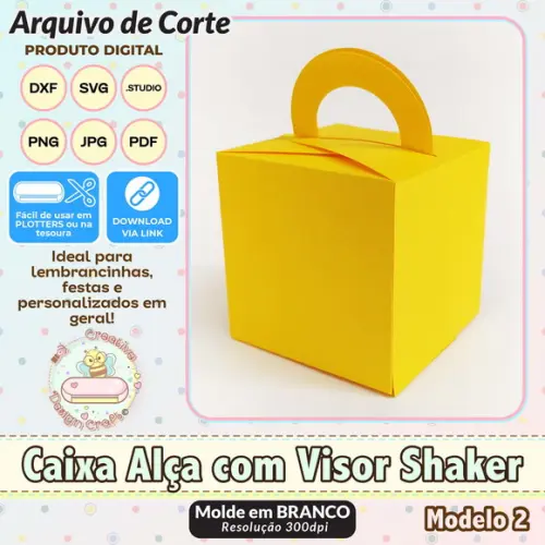 Arquivo de Corte Silhouette Caixa Alça com Visor Shaker 2