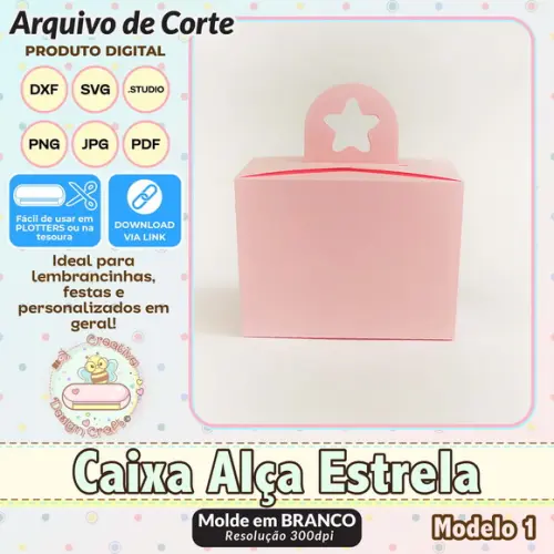 Arquivo de Corte Silhouette Caixa Alça Estrela Modelo 1