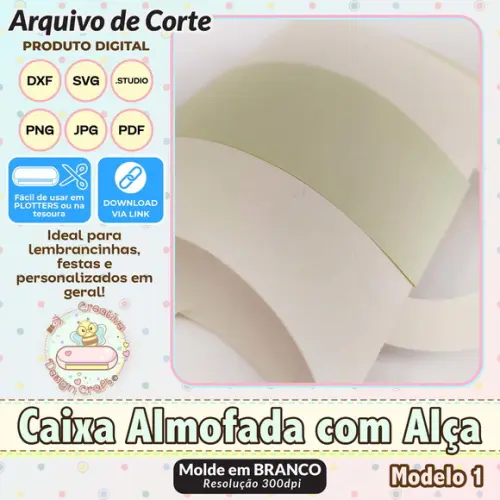 Arquivo de Corte Silhouette Caixa Almofada com Alça Modelo 1
