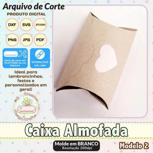 Arquivo de Corte Silhouette Caixa Almofada Modelo 2