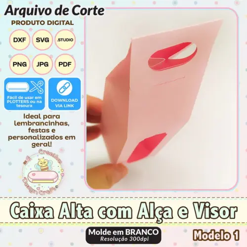 Arquivo de Corte Silhouette Caixa Alta com Alça e Visor 1