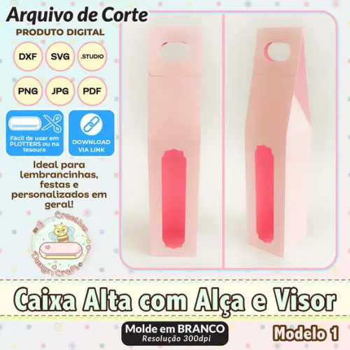 Arquivo de Corte Silhouette Caixa Alta com Alça e Visor 1