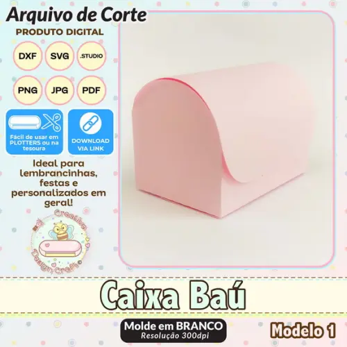 Arquivo de Corte Silhouette Caixa Baú Modelo 1
