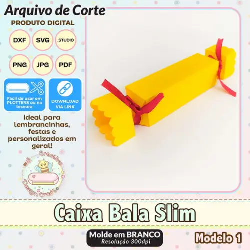 Arquivo de Corte Silhouette Caixa Bala Slim Modelo 1