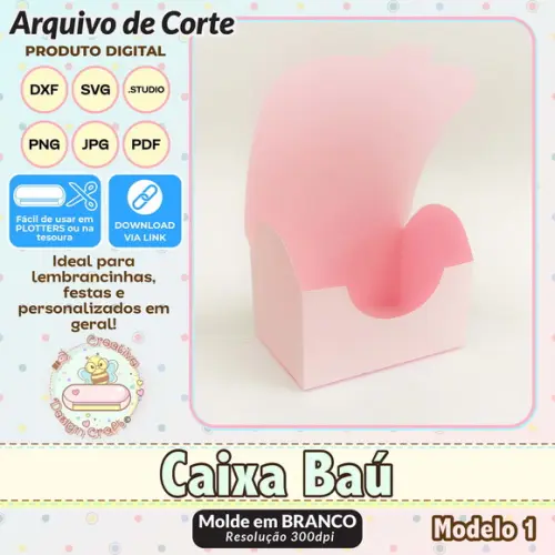 Arquivo de Corte Silhouette Caixa Baú Modelo 1