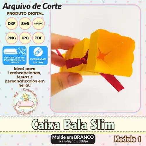 Arquivo de Corte Silhouette Caixa Bala Slim Modelo 1