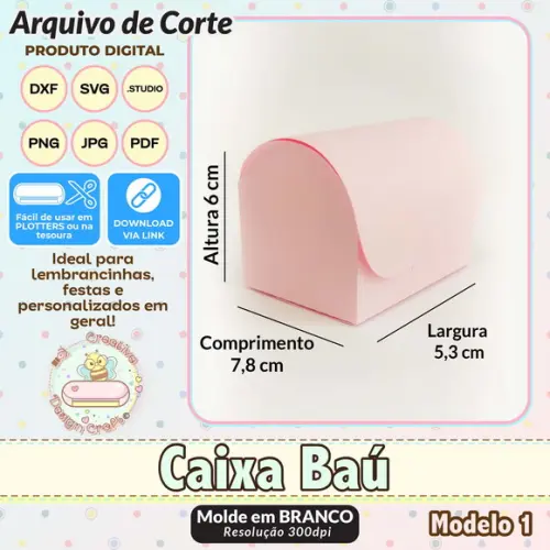 Arquivo de Corte Silhouette Caixa Baú Modelo 1