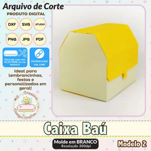 Arquivo de Corte Silhouette Caixa Baú Modelo 2