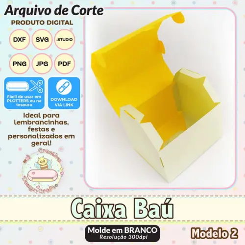 Arquivo de Corte Silhouette Caixa Baú Modelo 2